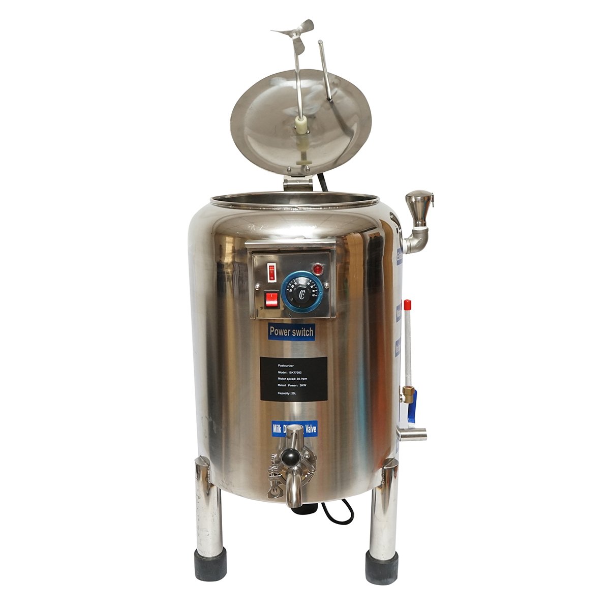 Aparat automat de pasteurizare din inox pentru lapte, sucuri, capacitate 20L, 305x350x300mm